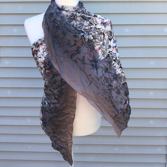 Cynthia rowley 100% silk floral print scarf - Picture 1 of 3